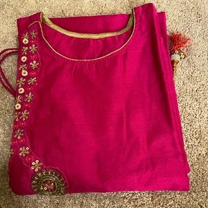 Beautiful Kurti pure raw silk with embroidery